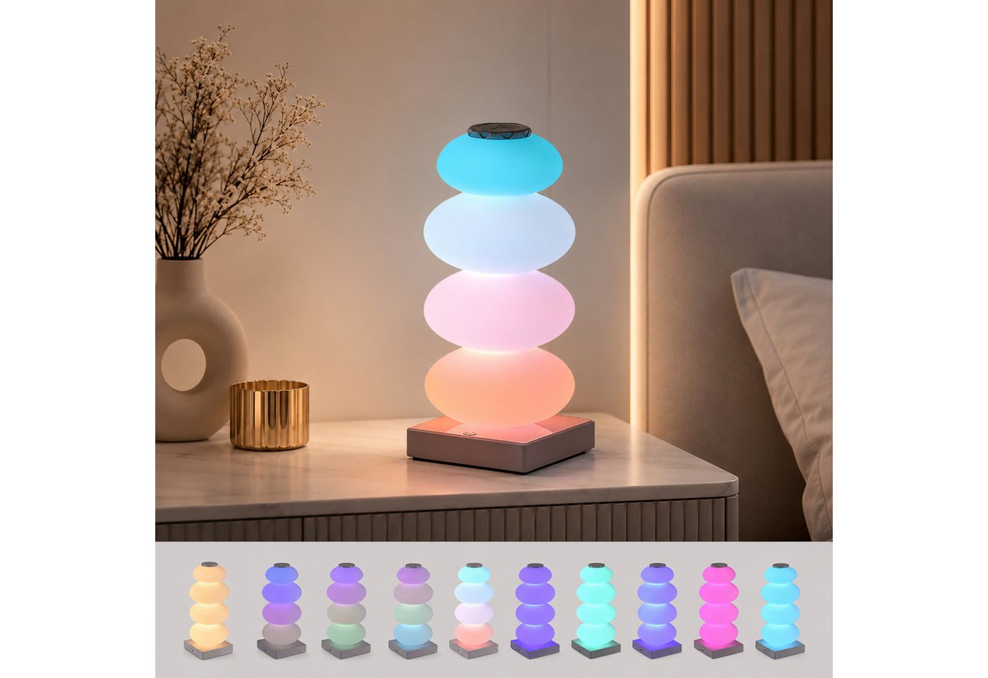 Luckice LED Nachttischlampe RGB LED Touch-Tischlampe im Süßigkeitenkürbis-Design, Nachttischlampe mit Farbwechsel, USB-Tischlampe für Schlafzimmer, Wohnzimmer und Kinderzimmer, Geschenkidee für jeden Anlass, Valentinstagsgeschenk,Geschenkidee,Weihnachtsgeschenk Bild 3