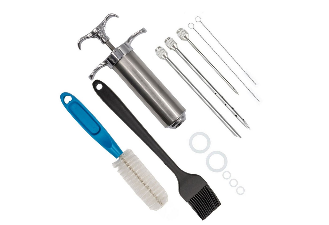 Intirilife Marinierspritze, (1-St), Marinierspritze Spritze für Grill Gewürze, Marinaden, Braten, BBQ