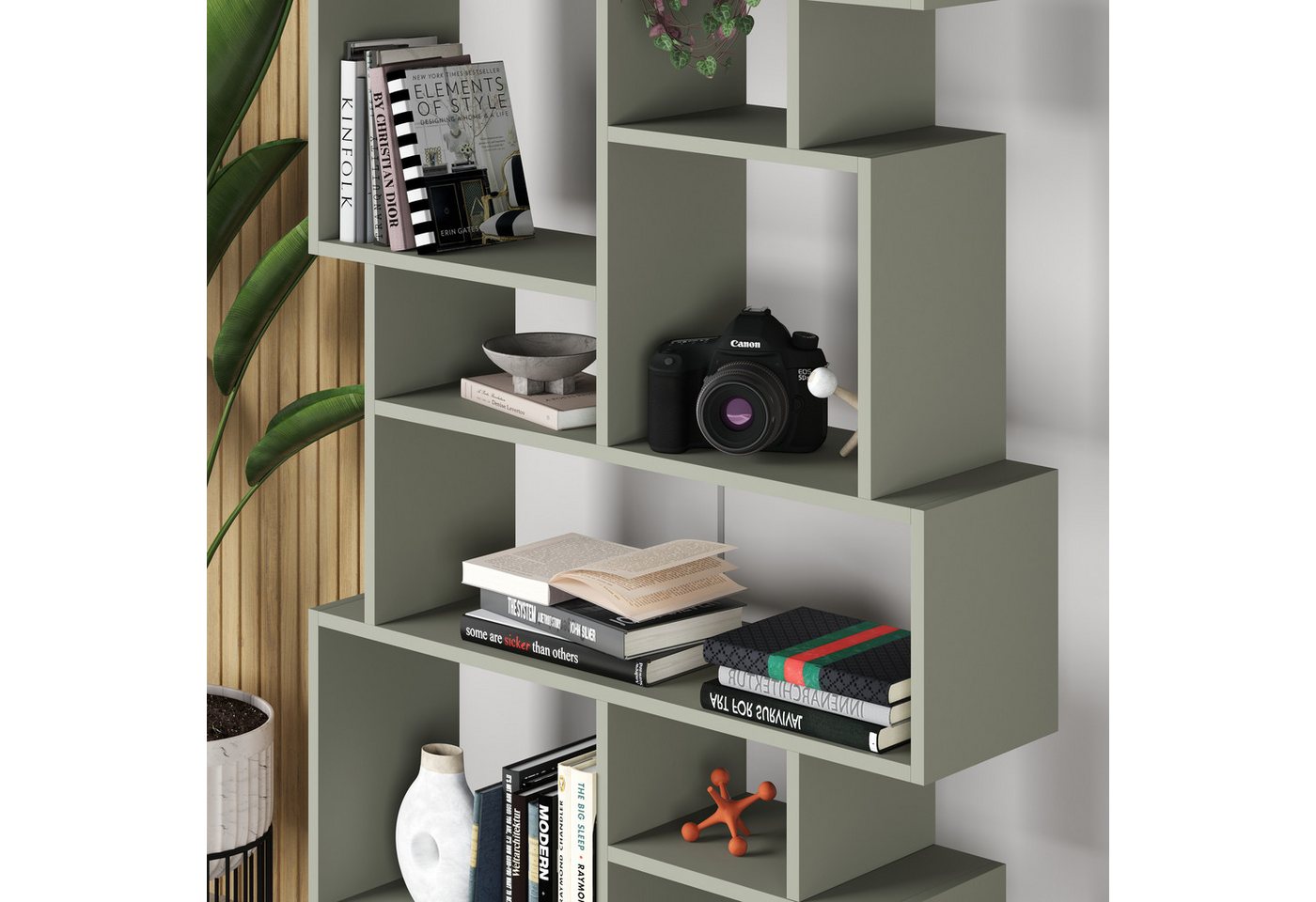 Decortie Bücherregal Karmato, Standregal Bücherregal Holz Wohnzimmer, 96 x 25,5 x 168,5 cm