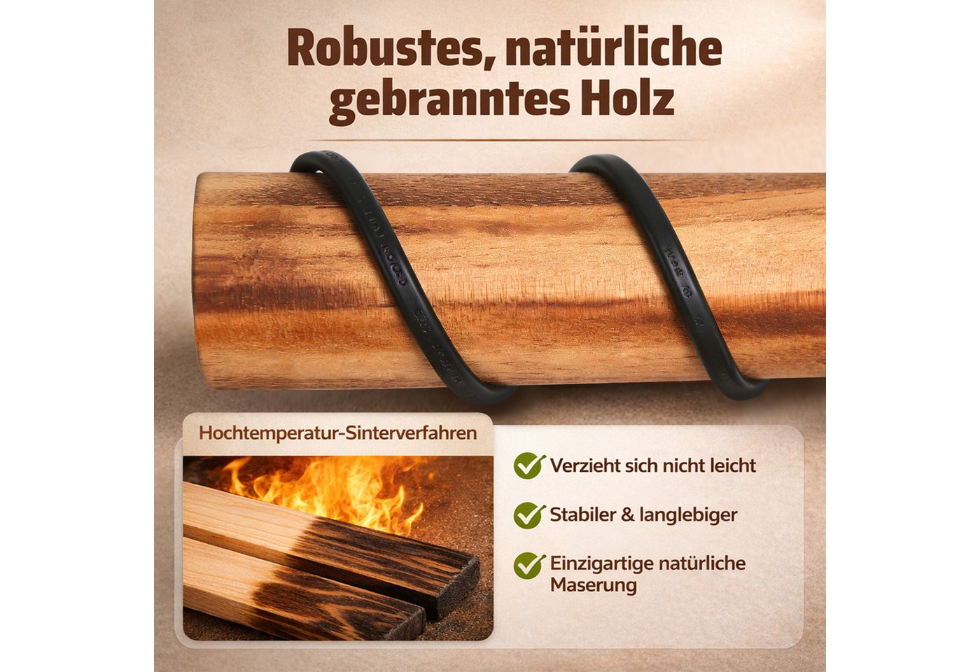 ZMH Stehlampe 1/2 Flammig 151CM Holz Retro Standleuchte Schlafzimmer&Wohnzimmer, Einfache Installation, ohne Leuchtmittel, Standleuchte inkl. Schalter - Schwarz Schlafzimmer Flur Bild 4