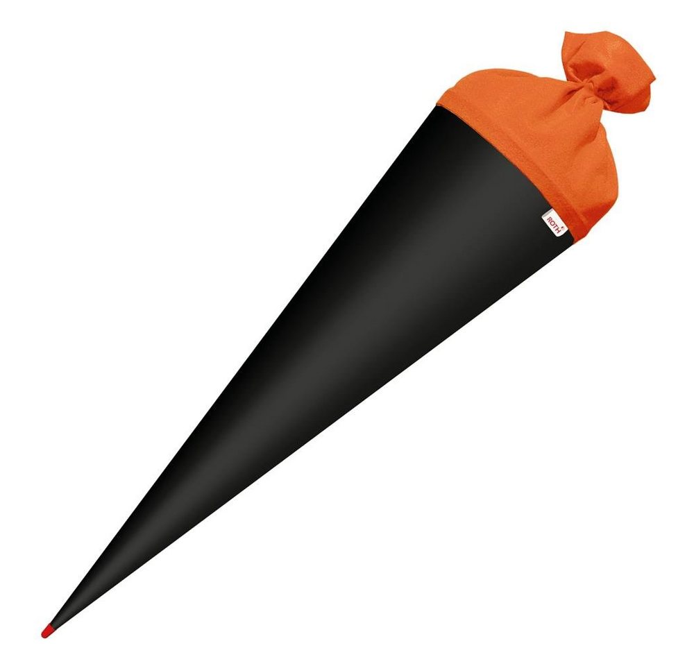 Roth Schultüte Basteltüte 70 cm, rund schwarz Einschulung Zuckertüte Rot(h)-Spitze Filz-Verschluss Bild 2