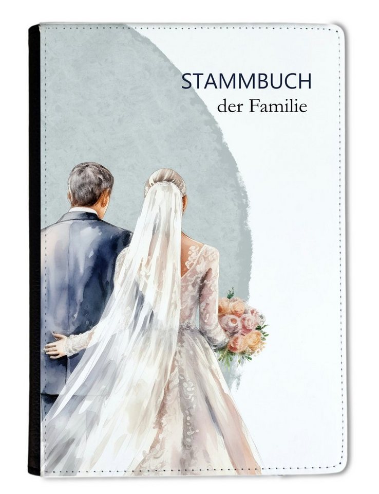 CreaDesign Notizbuch Stammbuch A5 Brautpaar Blau Weiß Kreis Bild 3