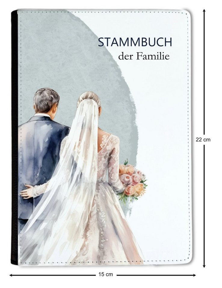 CreaDesign Notizbuch Stammbuch A5 Brautpaar Blau Weiß Kreis Bild 4