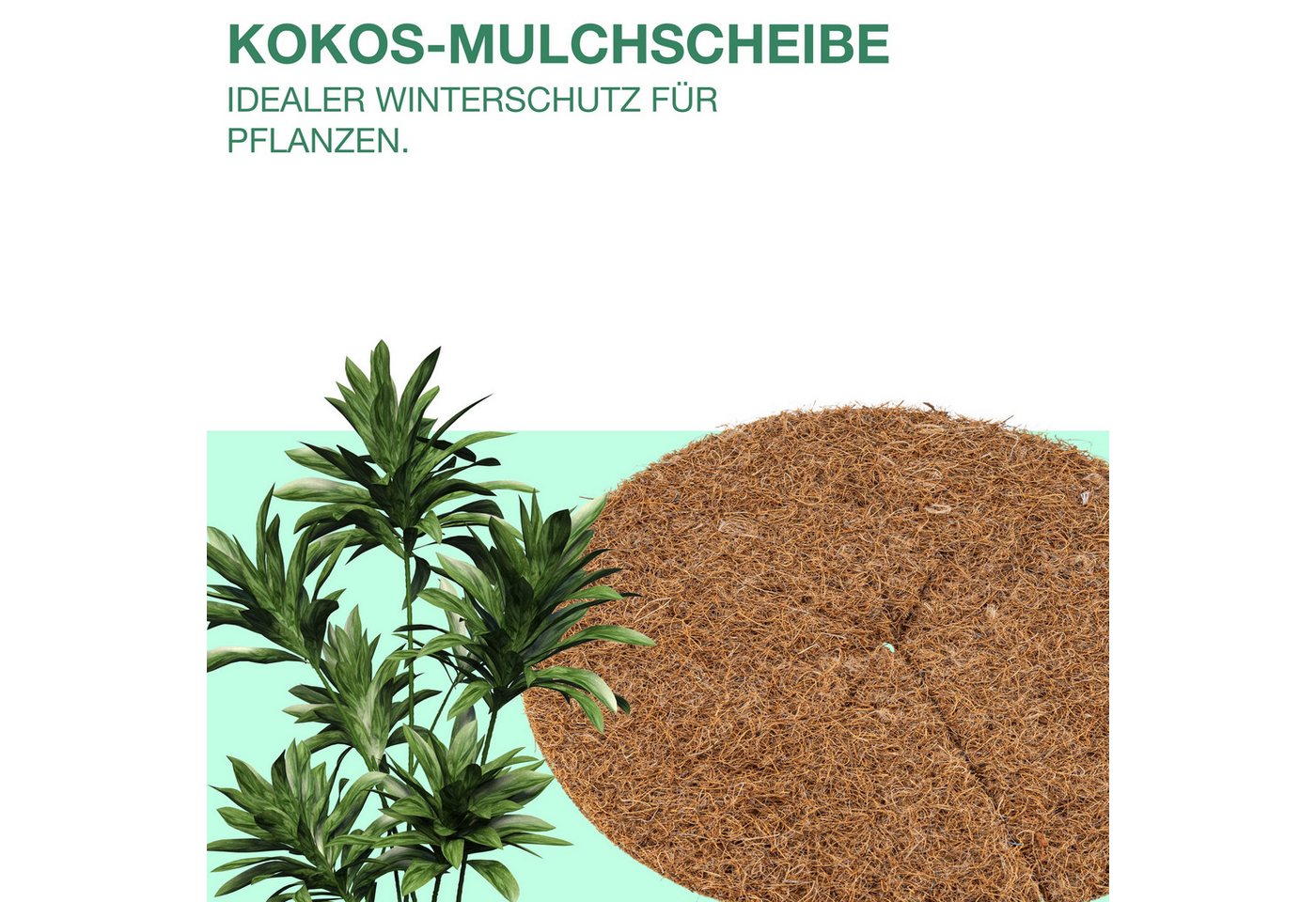 Nugati Kokosscheibe NUGATI Kokos-Mulchscheibe Kübelabdeckung Winterschutz Kokosdisk, (3-St)