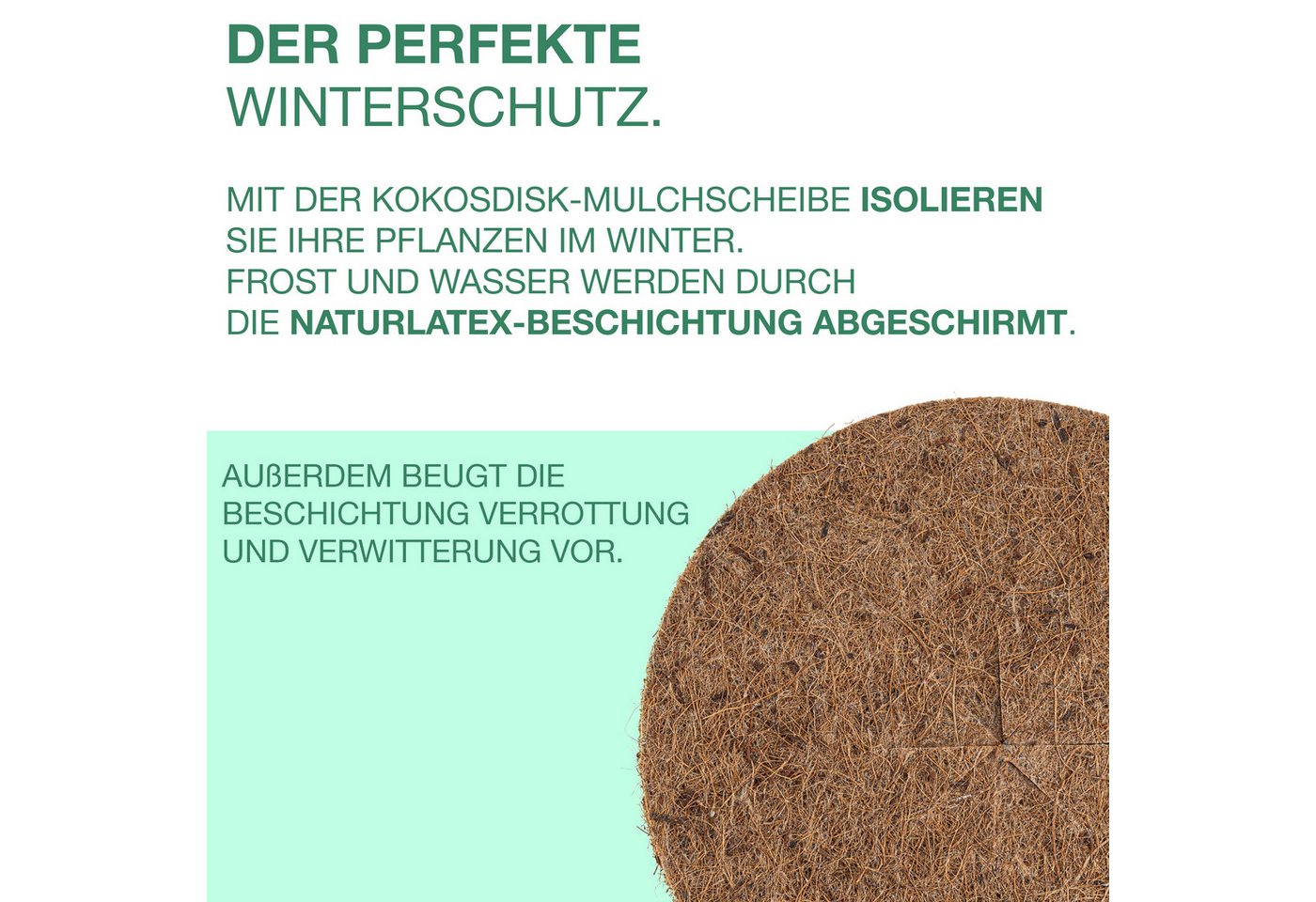 Nugati Kokosscheibe NUGATI Kokos-Mulchscheibe Kübelabdeckung Winterschutz Kokosdisk, (3-St) Bild 4