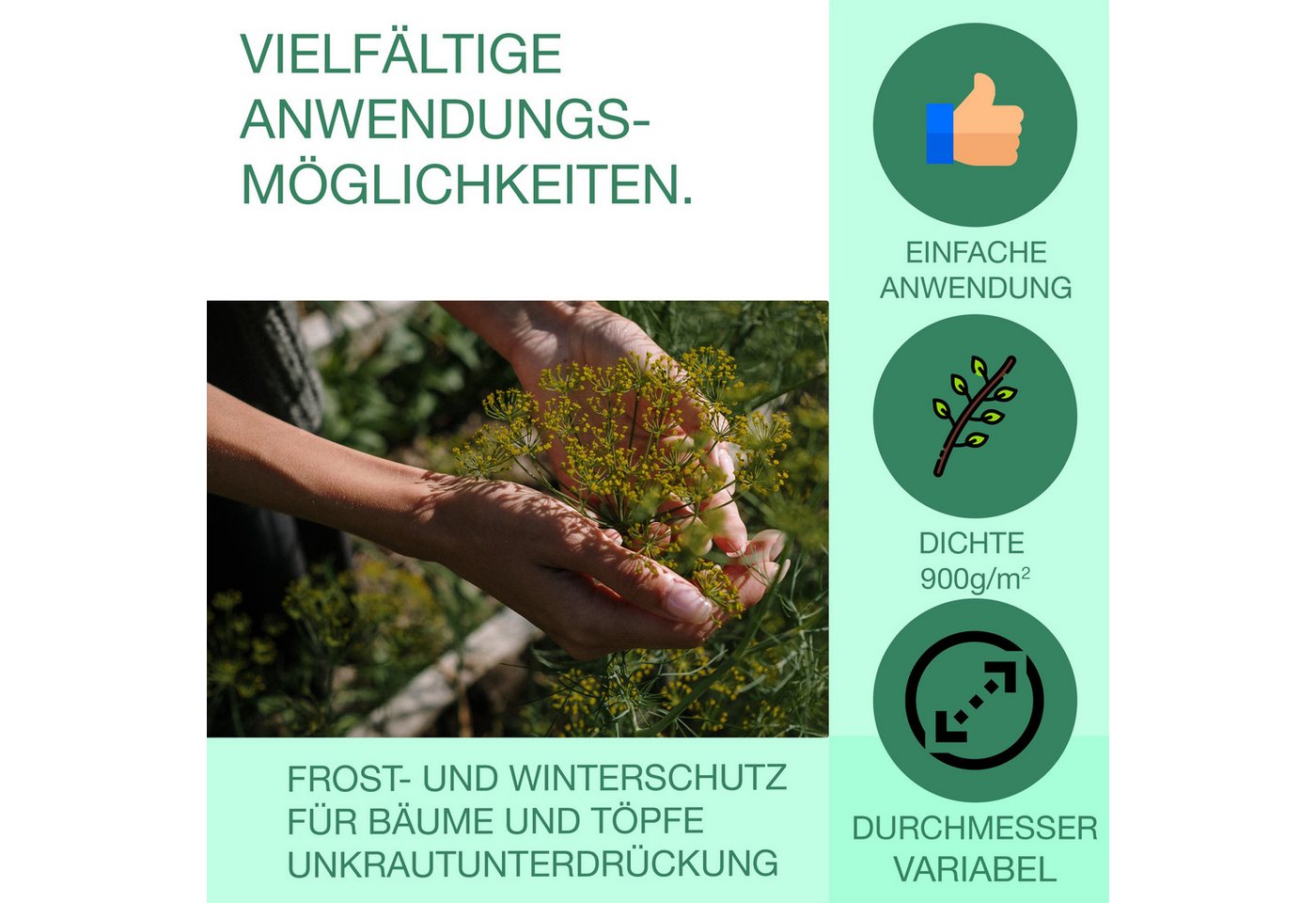 Nugati Kokosscheibe NUGATI Kokos-Mulchscheibe Kübelabdeckung Winterschutz Kokosdisk, (3-St) Bild 5