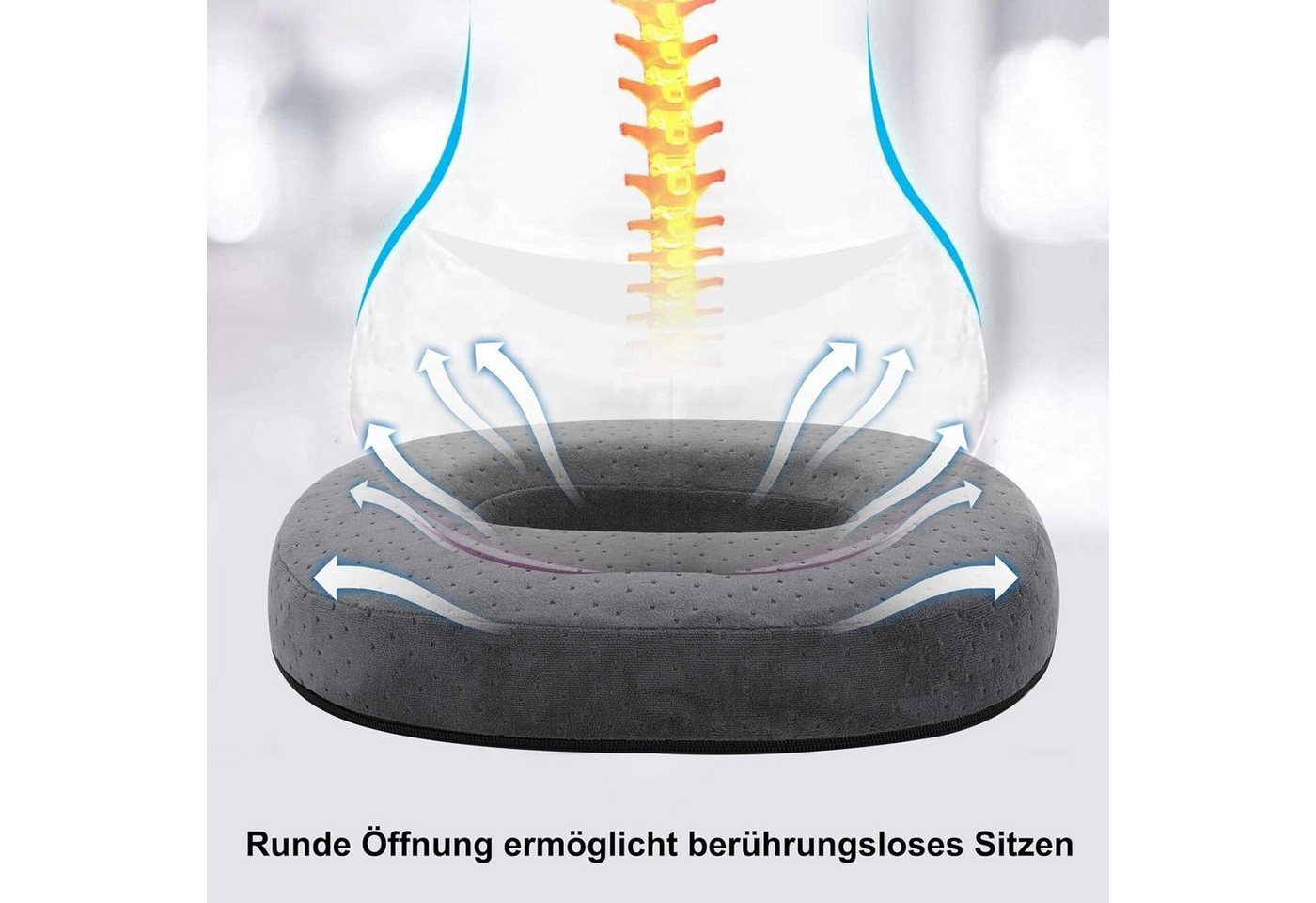 Youyijia Sitzkissen Sitzring Steißbein Entlastung Orthopädisches Sitzkissen Memory Foam Bild 4