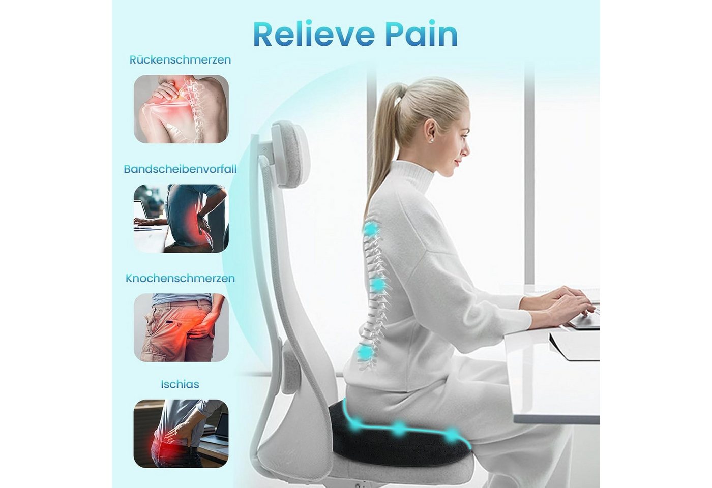 Youyijia Sitzkissen Youyijia Sitzring Steißbein Entlastung Orthopädisches Sitzkissen Bild 5