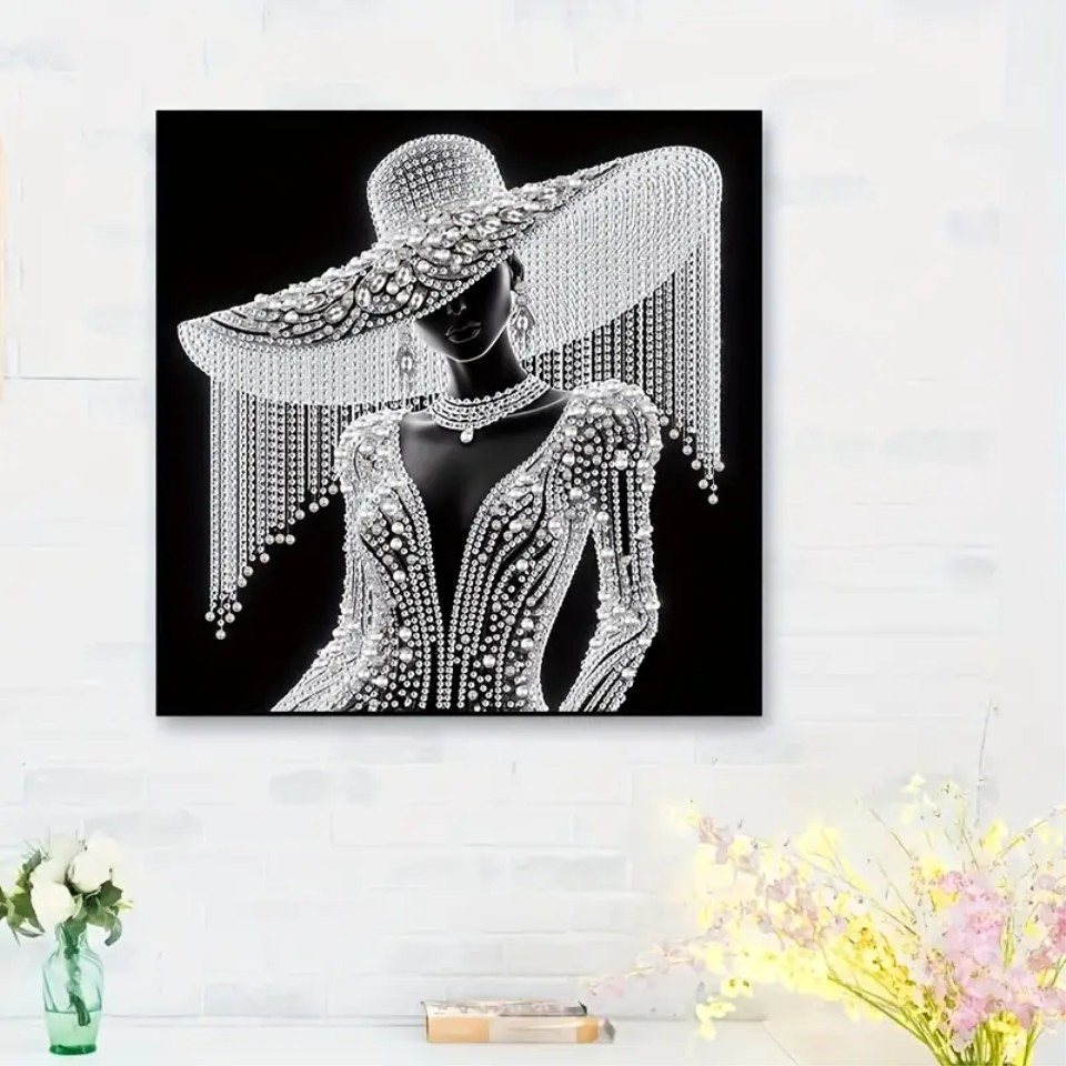 Venicce Love Kreativset Diamond Painting Bilder, 5D Diamant Painting Malerei Set, Frau mit Hut, (1-tlg) Bild 3