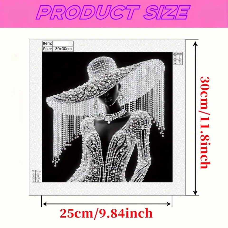 Venicce Love Kreativset Diamond Painting Bilder, 5D Diamant Painting Malerei Set, Frau mit Hut, (1-tlg) Bild 4