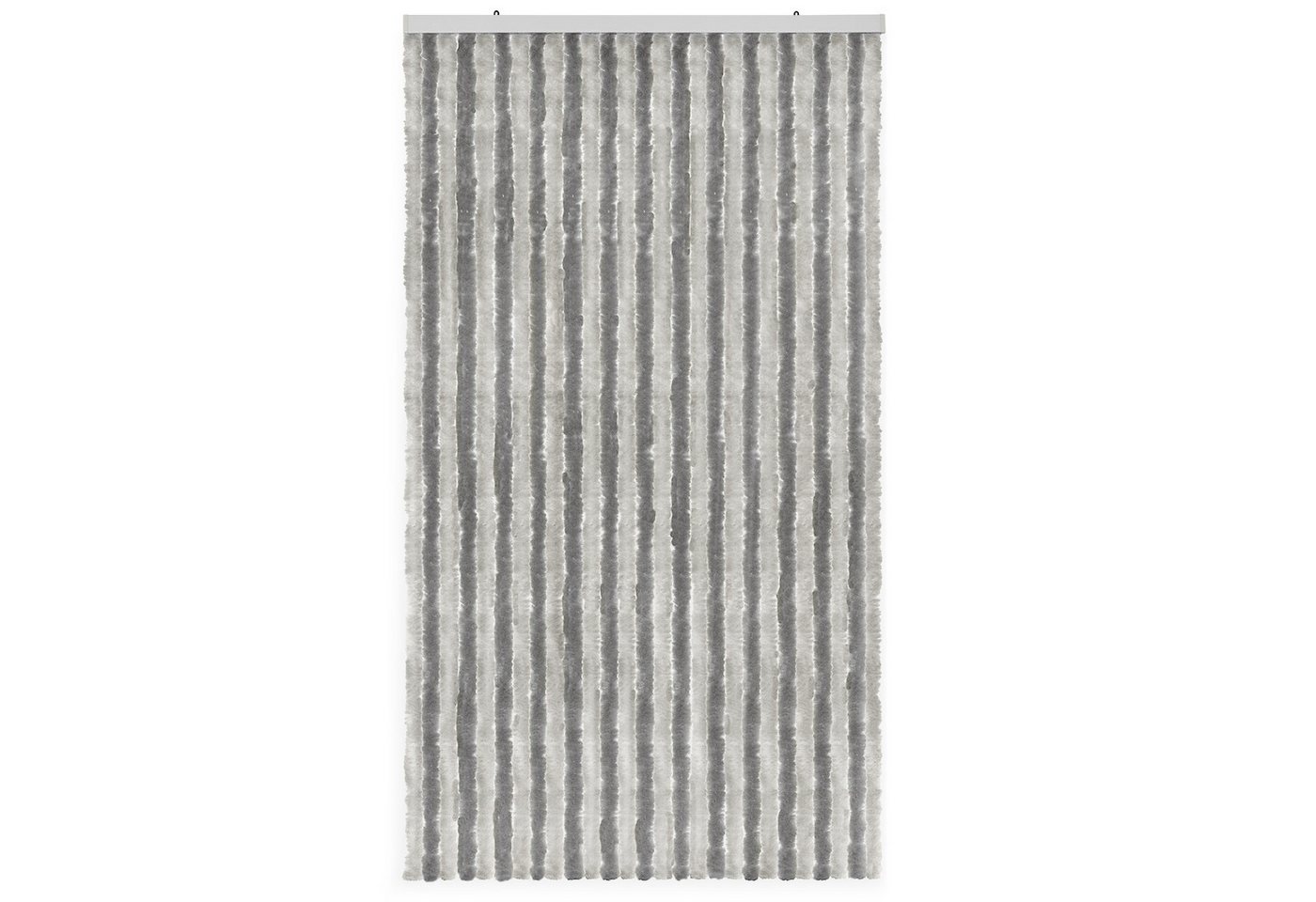 Moritz Türvorhang Flauschvorhang 118 x 230 cm grau silber (1 St), Hakenaufhängung, Chenille Vorhänge Camping Türvorhang Wohnwagen Wohnmobil Zubehör Bild 2