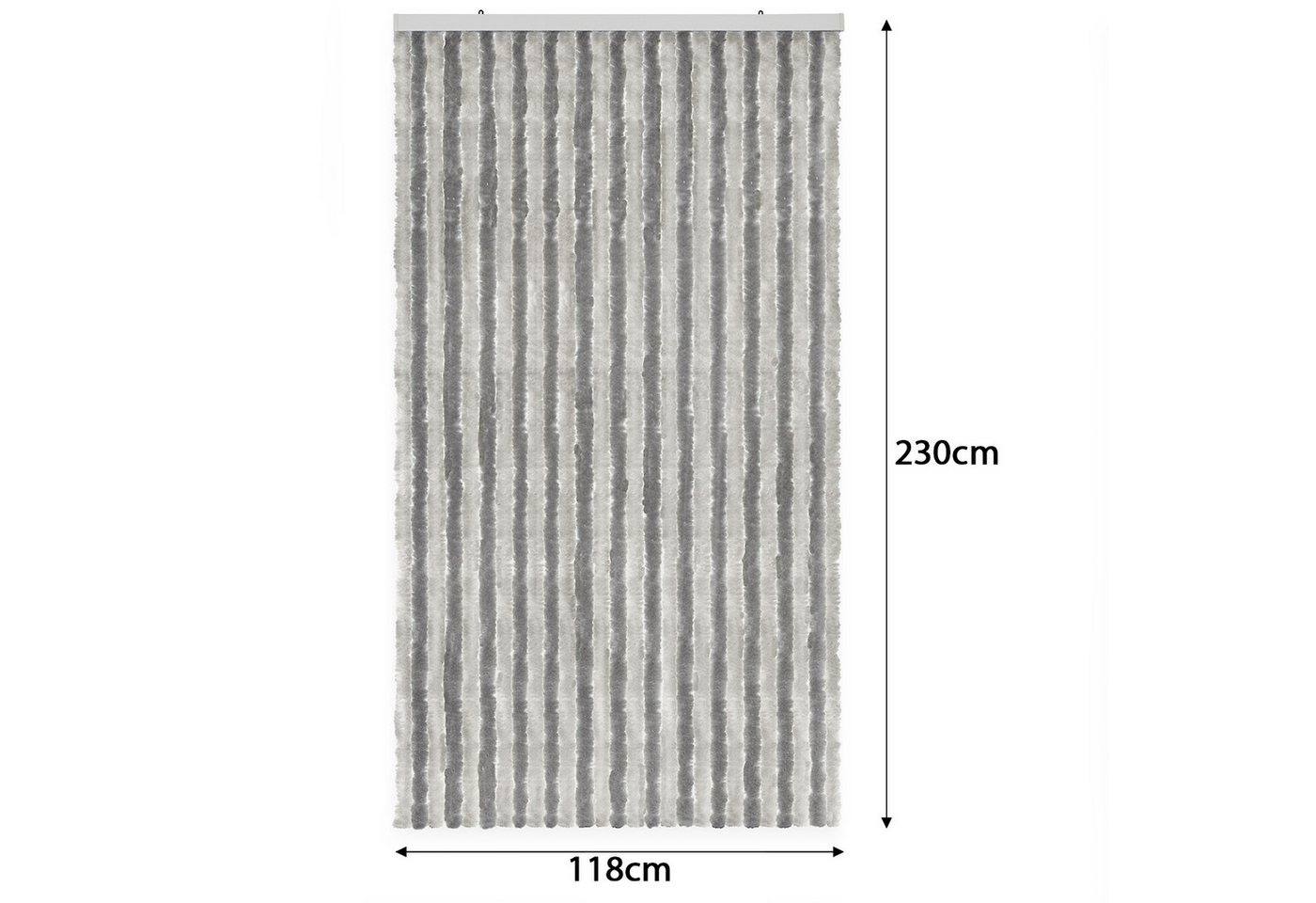Moritz Türvorhang Flauschvorhang 118 x 230 cm grau silber (1 St), Hakenaufhängung, Chenille Vorhänge Camping Türvorhang Wohnwagen Wohnmobil Zubehör Bild 5