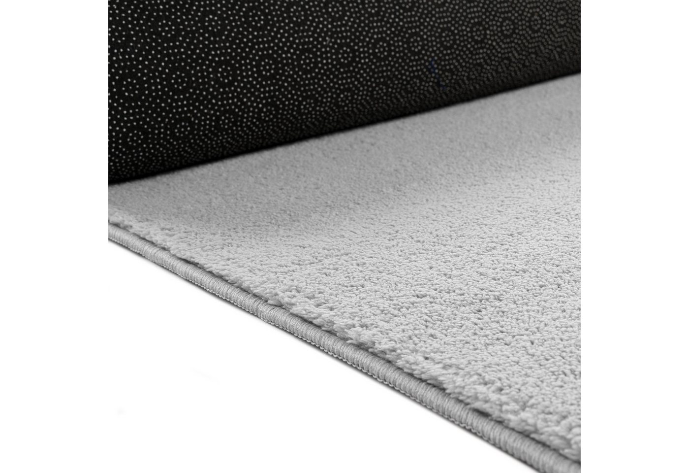 TeppichHome24 Teppich Teppich silber weich dekorativ pflegeleicht, rechteckig