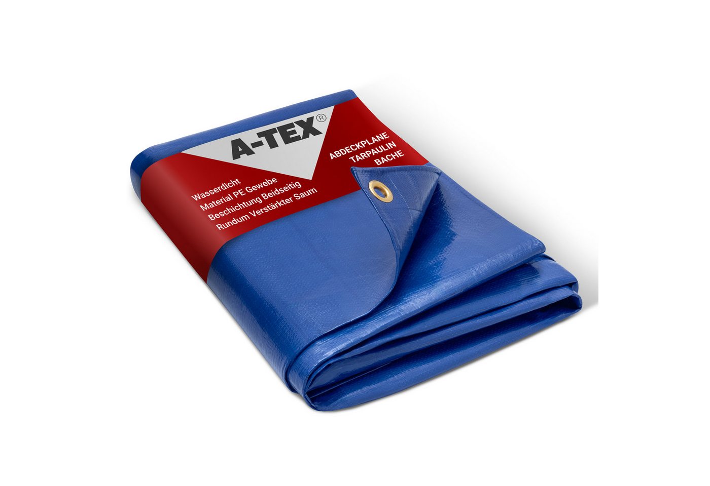 A-TEX® Schutzplane Abdeckplane Gewebeplane Plane mit Ösen 260 g/qm blau 2 x 3 m