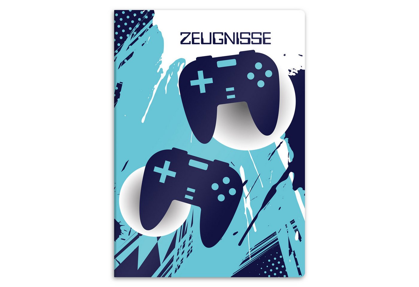 itenga Organisationsmappe itenga Zeugnismappe A4 Kunststoff Sichtbuch Motiv Gaming Blau Bild 2