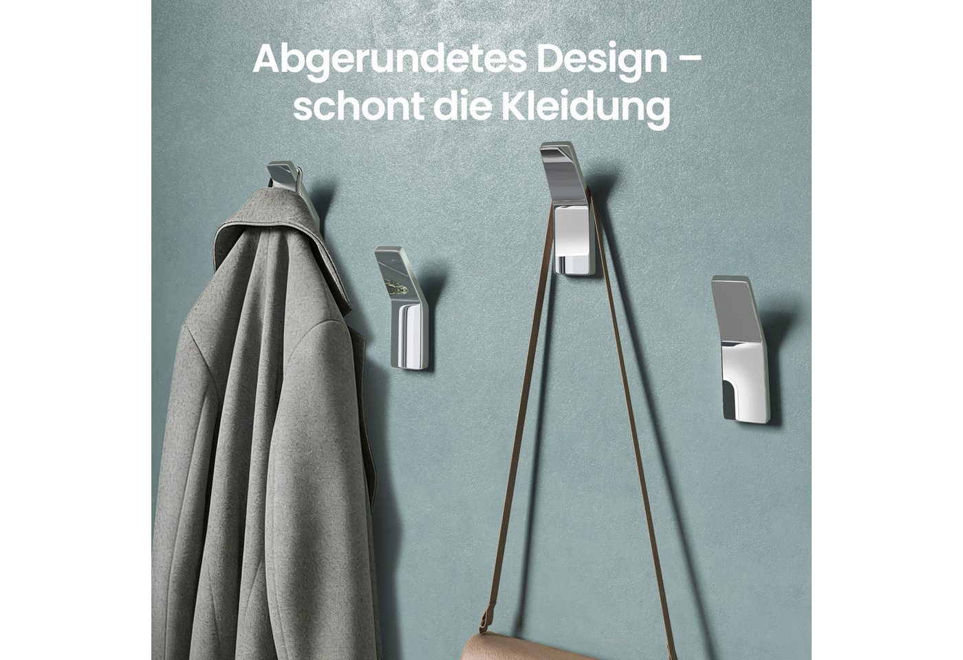 Mai & Mai Wandgarderobe Kleiderhaken Garderobenhaken 4 Stück BxTxH: 24x9x75cm Stalo-13, aus hochwertiger Zinklegierung, Minimalistische Design Bild 3