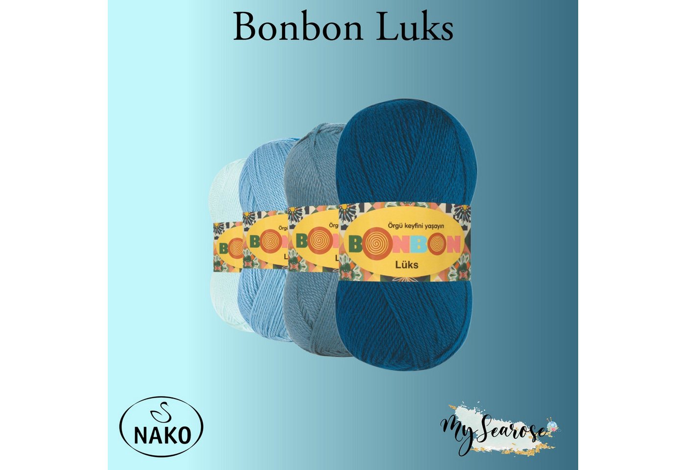 NAKO 5 x NAKO Bonbon Lüks Häkelwolle, 240 m, Strickgarn,Antipilling,Häkelgarn Bild 3