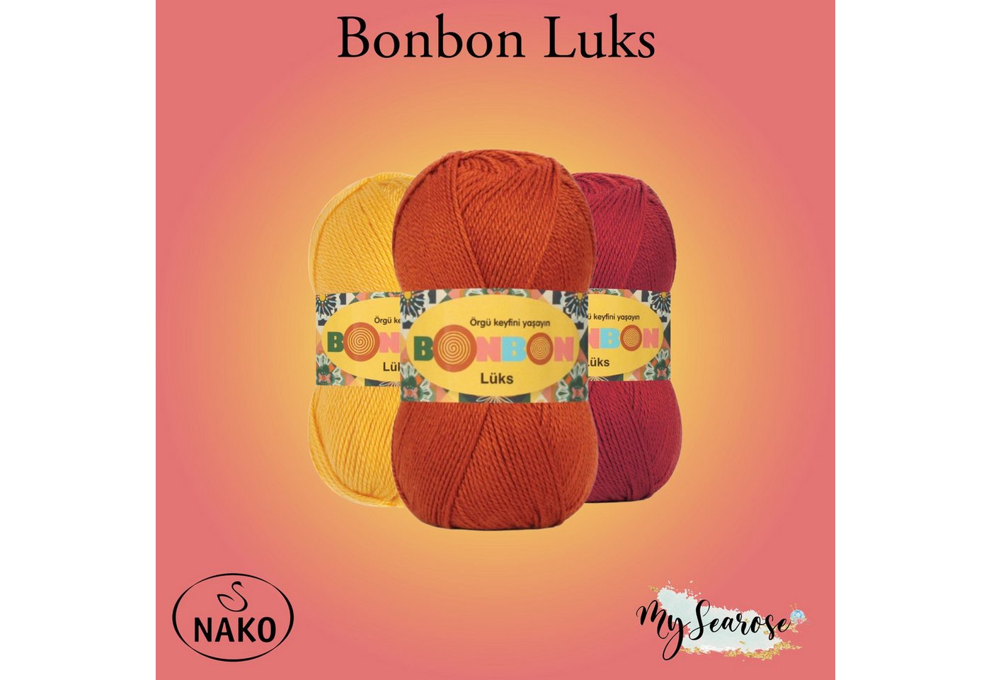 NAKO 5 x NAKO Bonbon Lüks Häkelwolle, 240 m, Strickgarn,Antipilling,Häkelgarn Bild 5