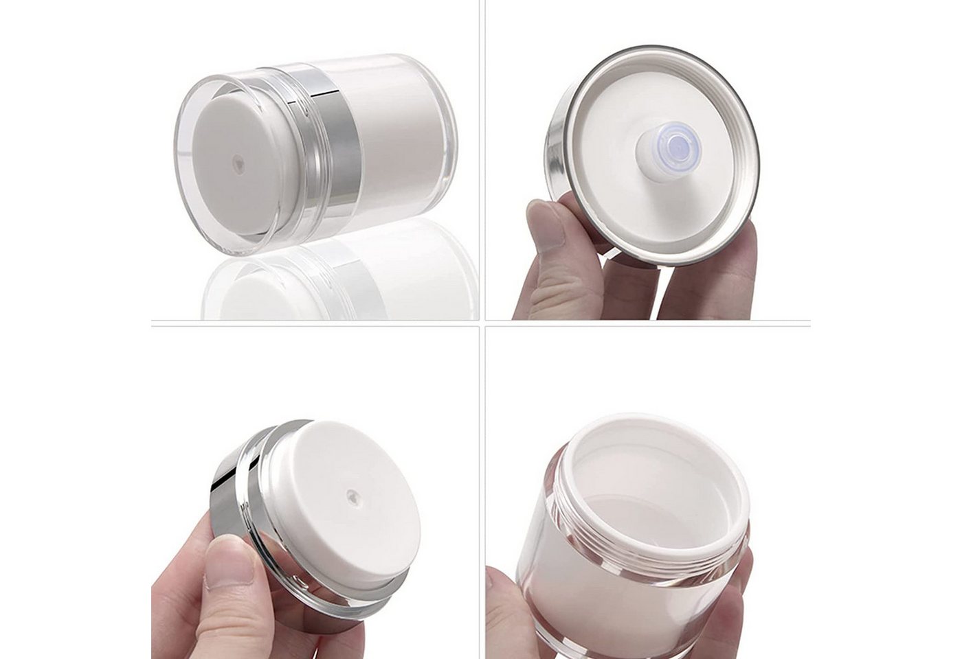 TUWENA Seifenspender 3 Stück Airless Pumpspender: Tragbarer, nachfüllbarer Creme-Spender Bild 3
