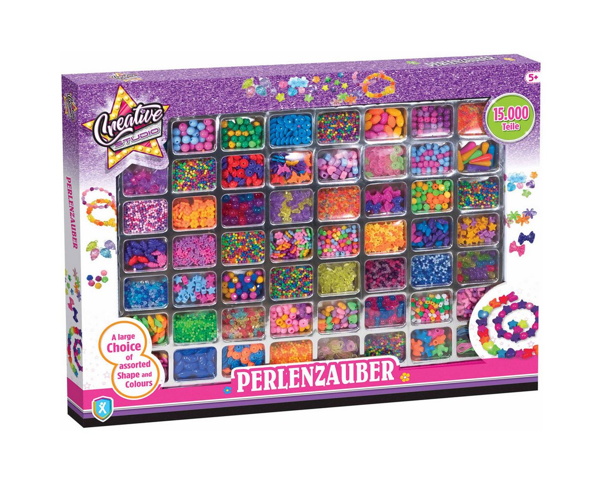 XTREM toys & sports Bastelperlen Bastelperlen Perlenzauber XXL Perlen Set 15.000 Teile Kinder DIY Set, (15000-tlg), Riesenauswahl Perlen, viele Farben und Formen Bild 2