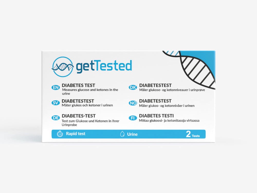 GetTested International AB Blutzucker-Teststreifen Diabetes Test Ketone & Glukose – Urinstreifen, 2 Messparameter, Testkit, 1-tlg., Glukose- und Keton-Urintest, Glukose- und Keton-Urinstreifen Bild 2