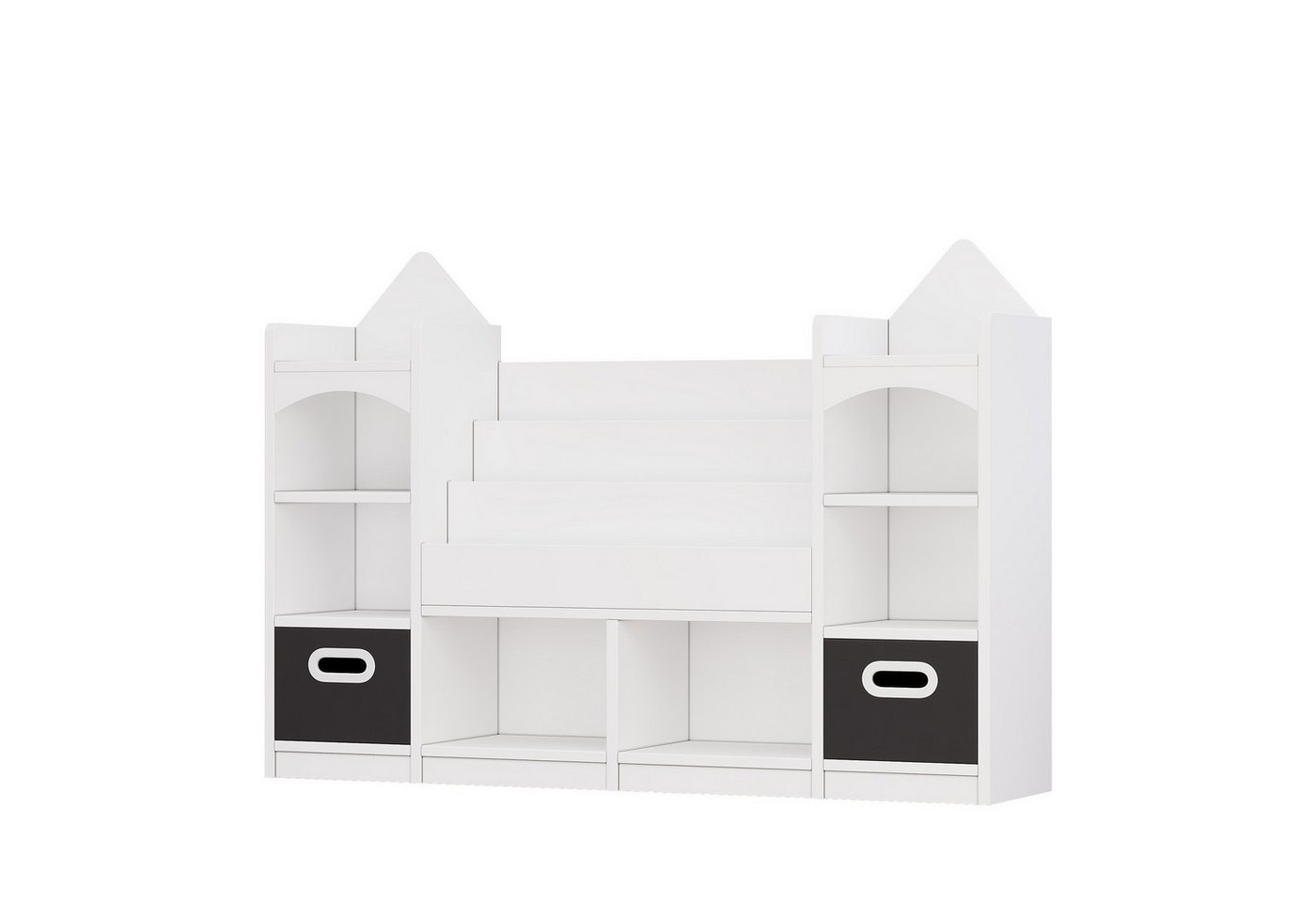 Flieks Bücherregal, 1-tlg., Spielzeugregal Kinderbuchregal mit 2 klappbaren Aufbewahrungsboxen Bild 2