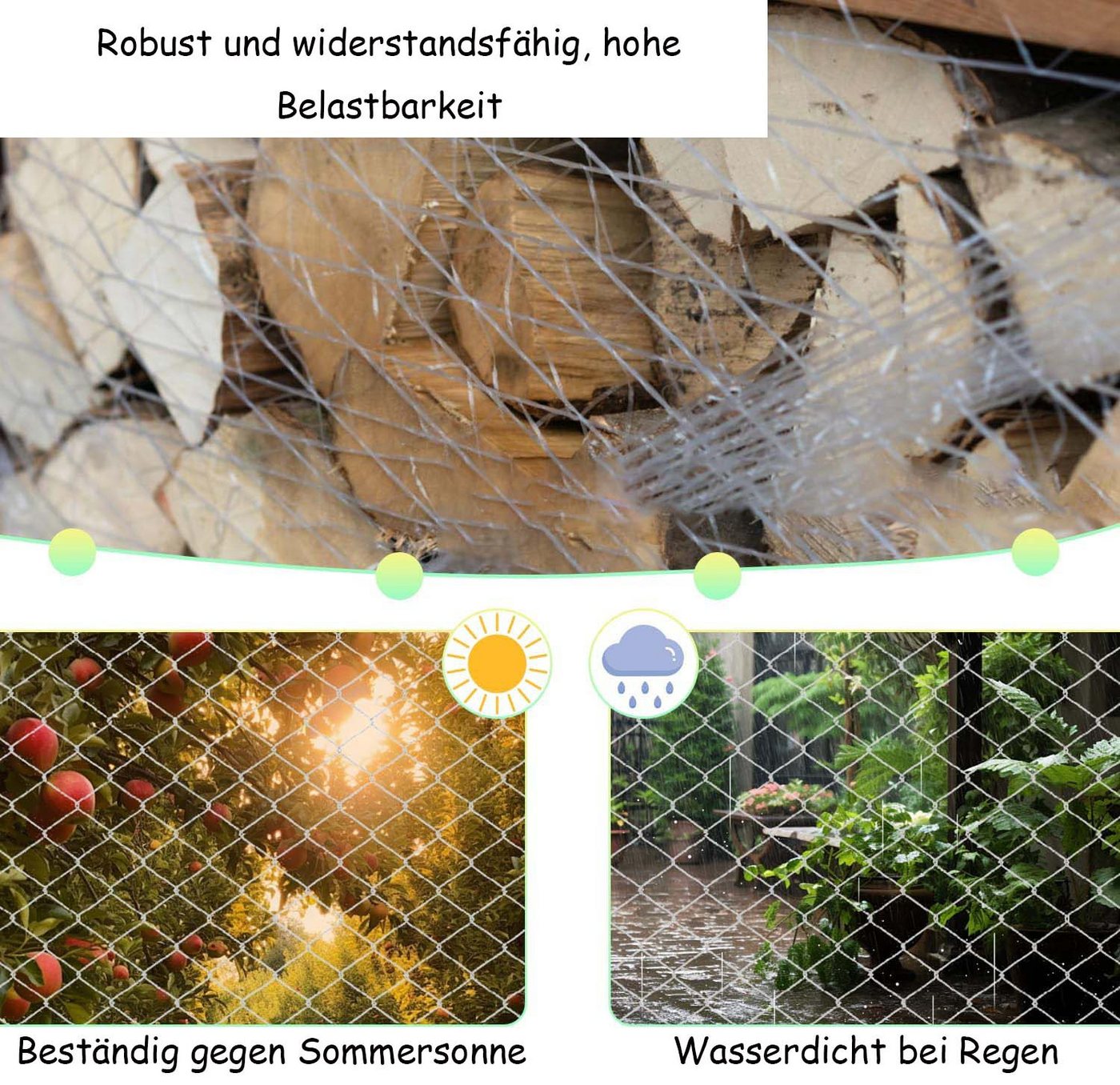 Agger Schutznetz ransparent Vogelschutznetz, Transparentes Katzenschutznetz für Katzen, BxL: 3x6 m Bild 2