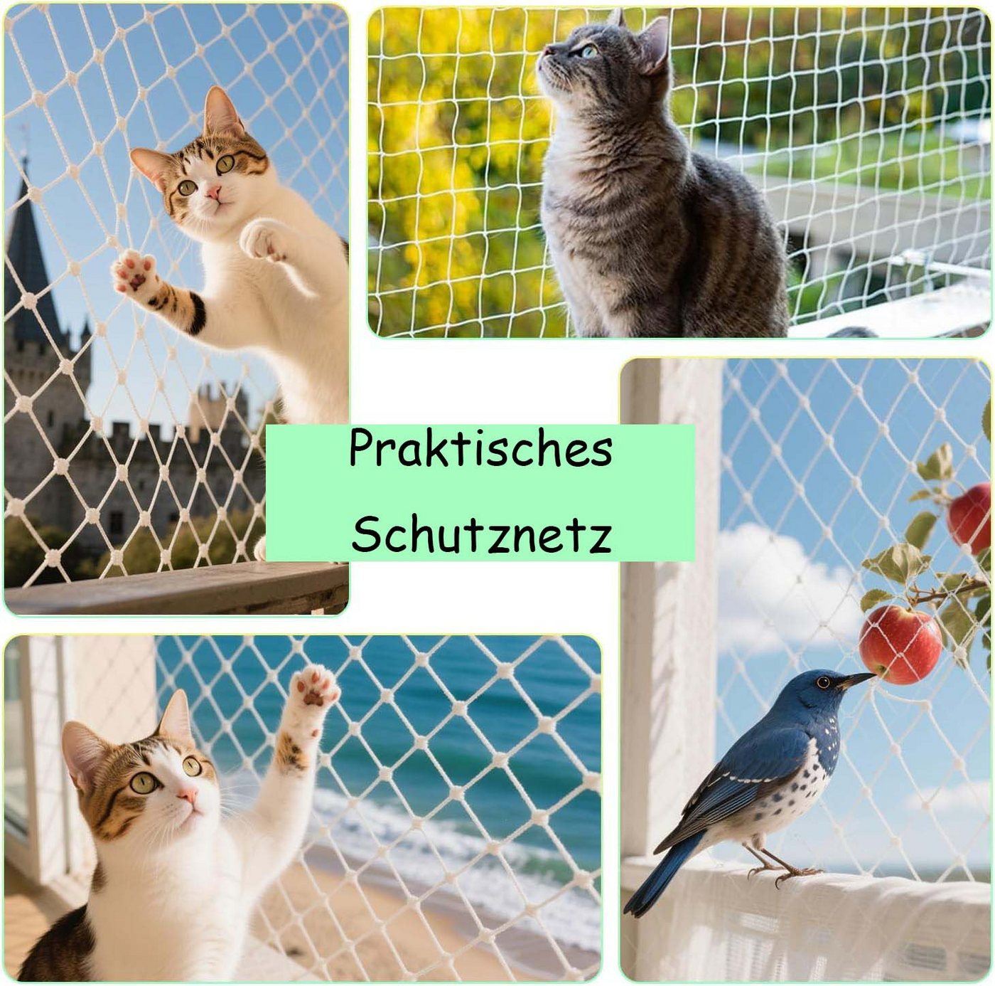 Agger Schutznetz ransparent Vogelschutznetz, Transparentes Katzenschutznetz für Katzen, BxL: 3x6 m Bild 4