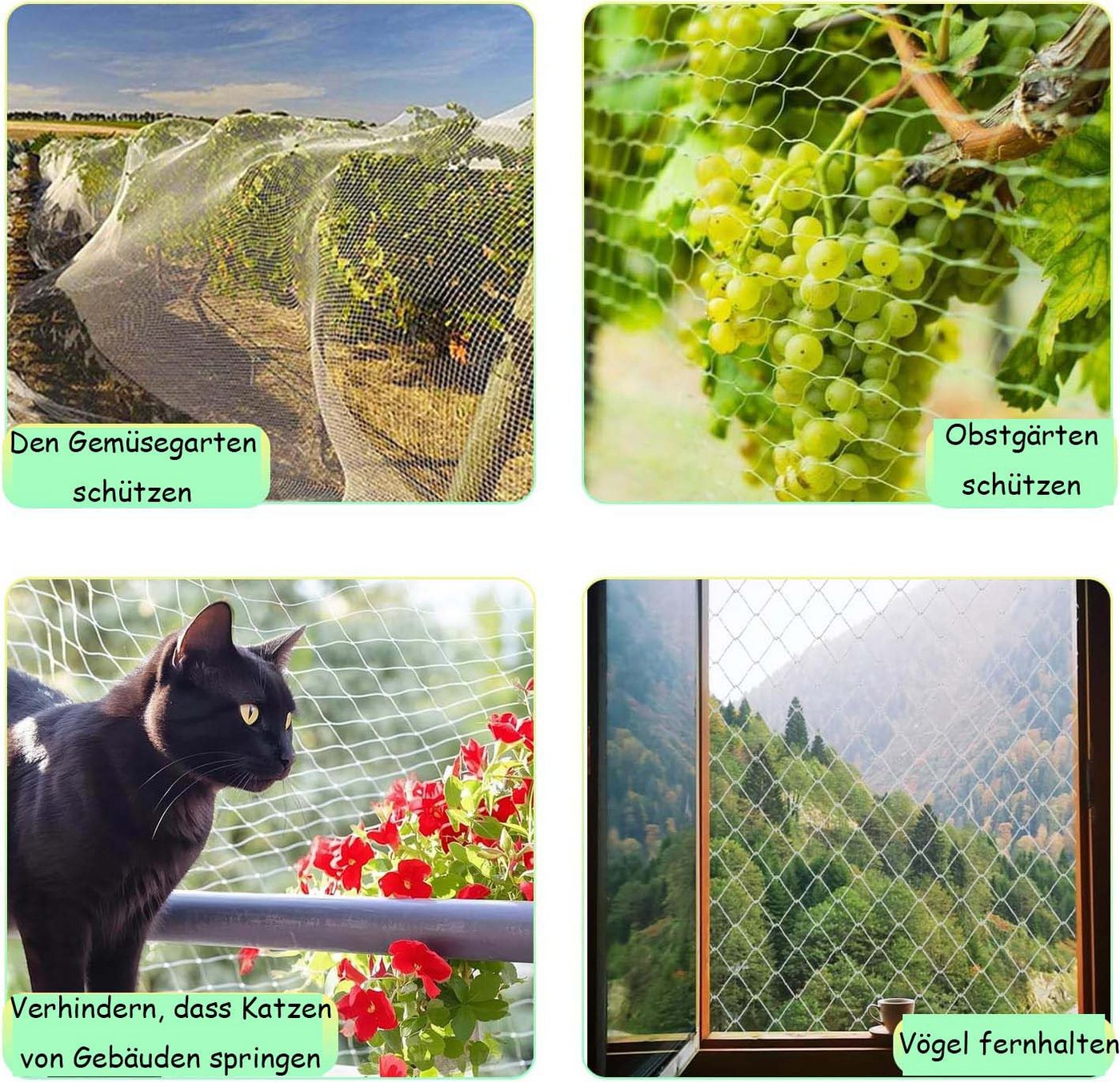 Agger Schutznetz ransparent Vogelschutznetz, Transparentes Katzenschutznetz für Katzen, BxL: 3x6 m Bild 5