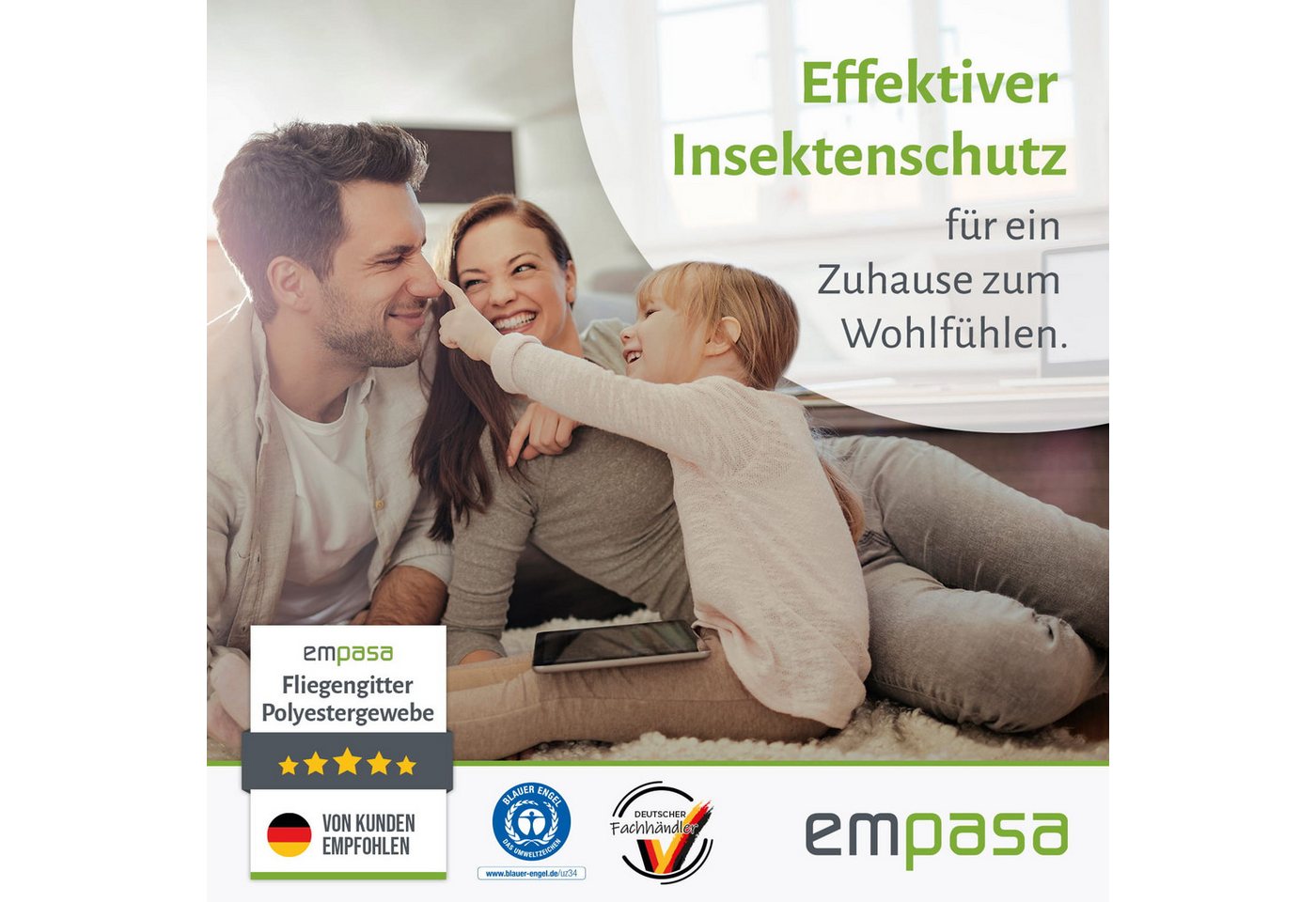 empasa Insektenschutz-Fensterrahmen mit Magnet-Befestigung, (3-St), Polyester Fliegengitter Fenster mit Magnet Bild 5