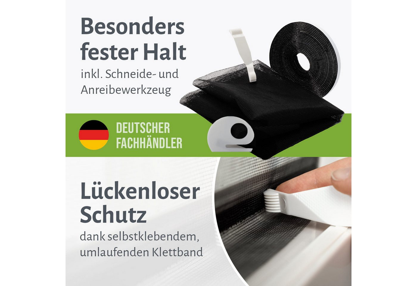 empasa Insektenschutz-Fensterrahmen mit Klettband, (1-St), Polyester Fliegengitter Fenster mit Klettband Bild 5