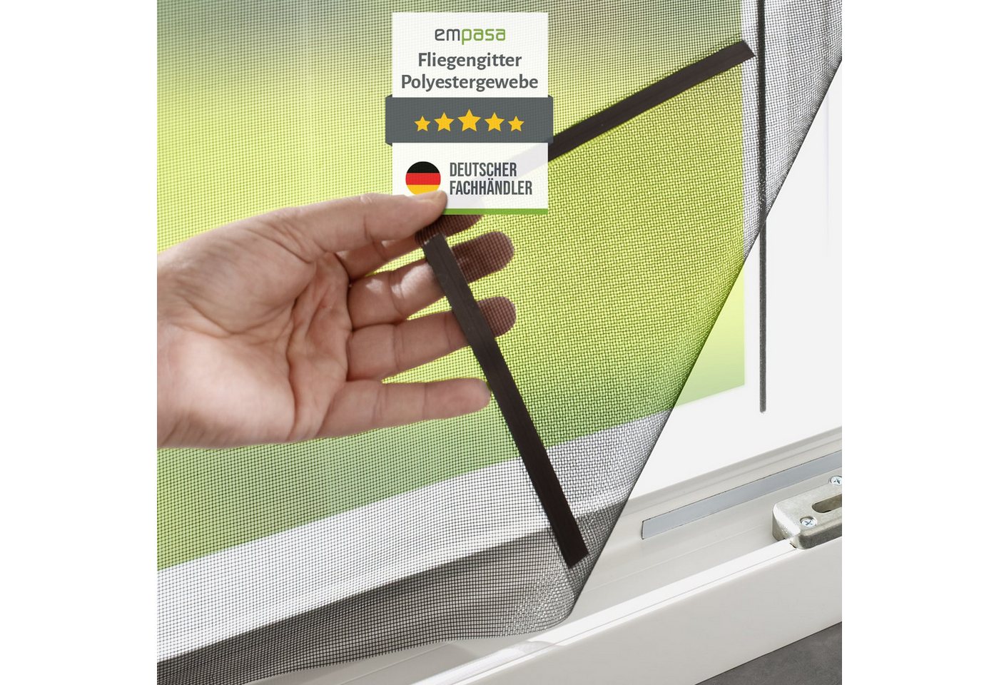 empasa Insektenschutz-Fensterrahmen mit Magnet-Befestigung, (5-St), Polyester Fliegengitter Fenster mit Magnet Bild 4