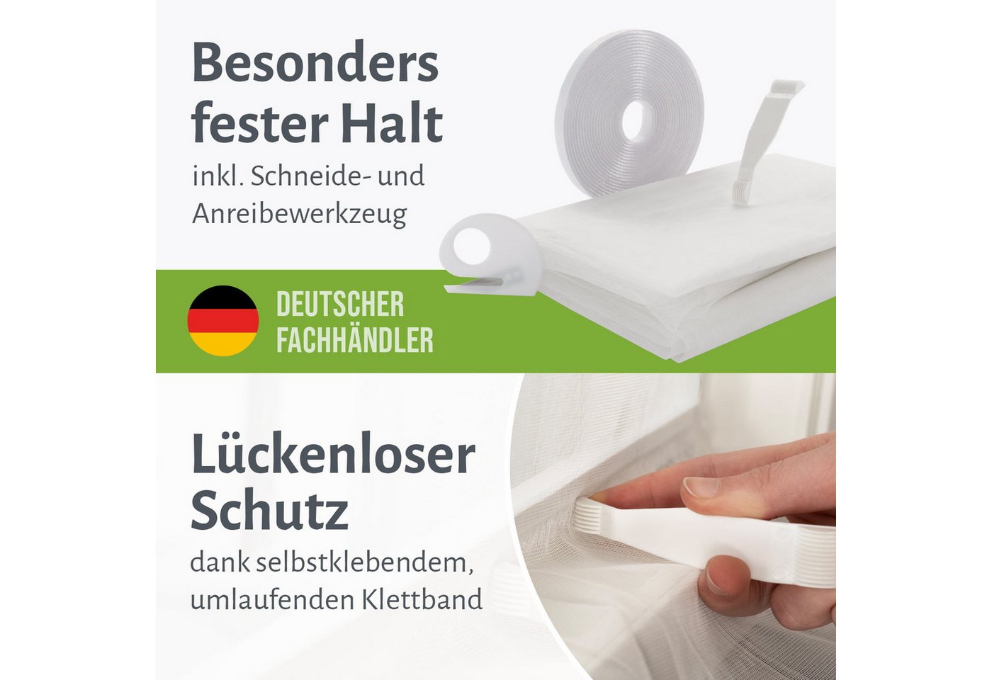 empasa Insektenschutz-Fensterrahmen mit Klettband, (3-St), Polyester Fliegengitter Fenster mit Klettband Bild 2
