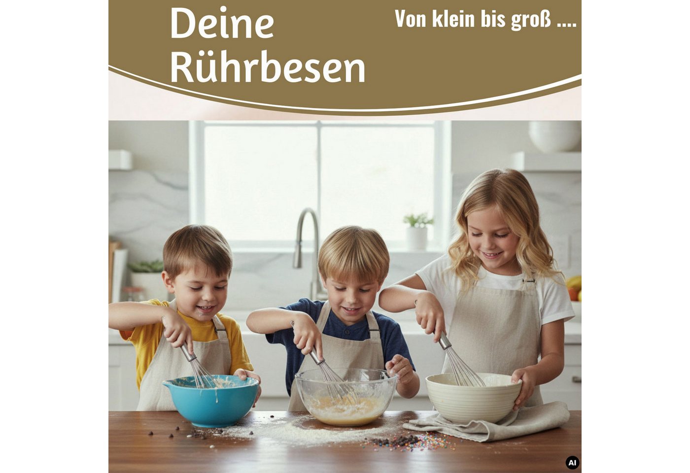 LS-LebenStil Schneebesen Edelstahl Rührbesen 3´er Set 21cm 26cm 31cm mit Aufhängeöse, Küchenhelfer zum Backen, Kochen, für Saucen, Teig, Sahne und Eier Bild 4