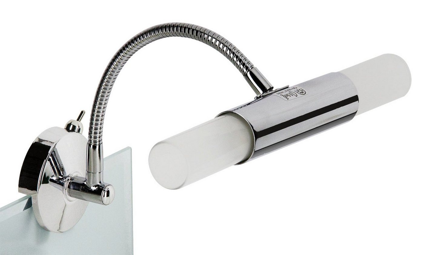 TRANGO LED Spiegelleuchte, LED wechselbar, warmweiß, 2162-028B Modern 2-flammig LED Spiegelleuchte *FLEXI* Spiegel Clip-Leuchte mit schwenkbar Flexarm in Chrom inkl. 2x G9 LED Leuchtmittel - LED wechselbar, warmweiß, 2162-028B Modern 2-flammig LED Spiegelleuchte *FLEXI* Spiegel Clip-Leuchte mit schwenkbar Flexarm in Chrom inkl. 2x G9 LED Leuchtmittel - 2x satiniertes Glas & ON/OFF Schalter – Spiegellampe, 2x satiniertes Glas & ON/OFF Schalter – Spiegellampe Bild 3