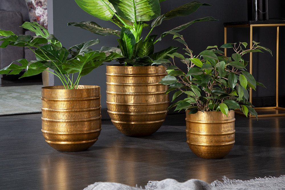 riess-ambiente Übertopf ORIENT gold (Set, 3 St), Vase · für Pflanzen · Metall · Handarbeit · Dekoration Bild 2