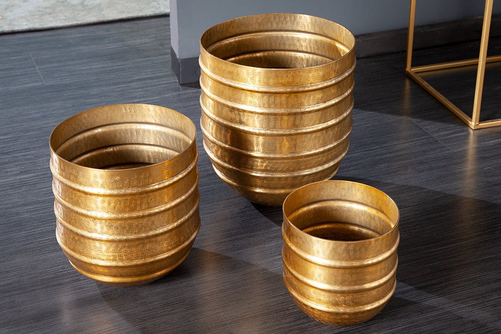 riess-ambiente Übertopf ORIENT gold (Set, 3 St), Vase · für Pflanzen · Metall · Handarbeit · Dekoration Bild 3