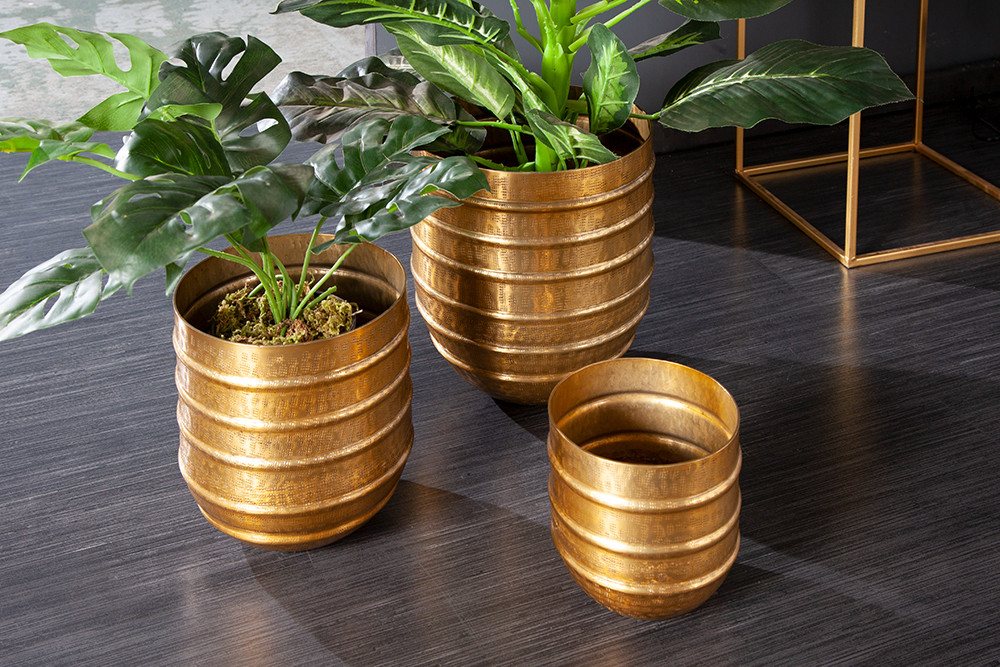 riess-ambiente Übertopf ORIENT gold (Set, 3 St), Vase · für Pflanzen · Metall · Handarbeit · Dekoration Bild 4