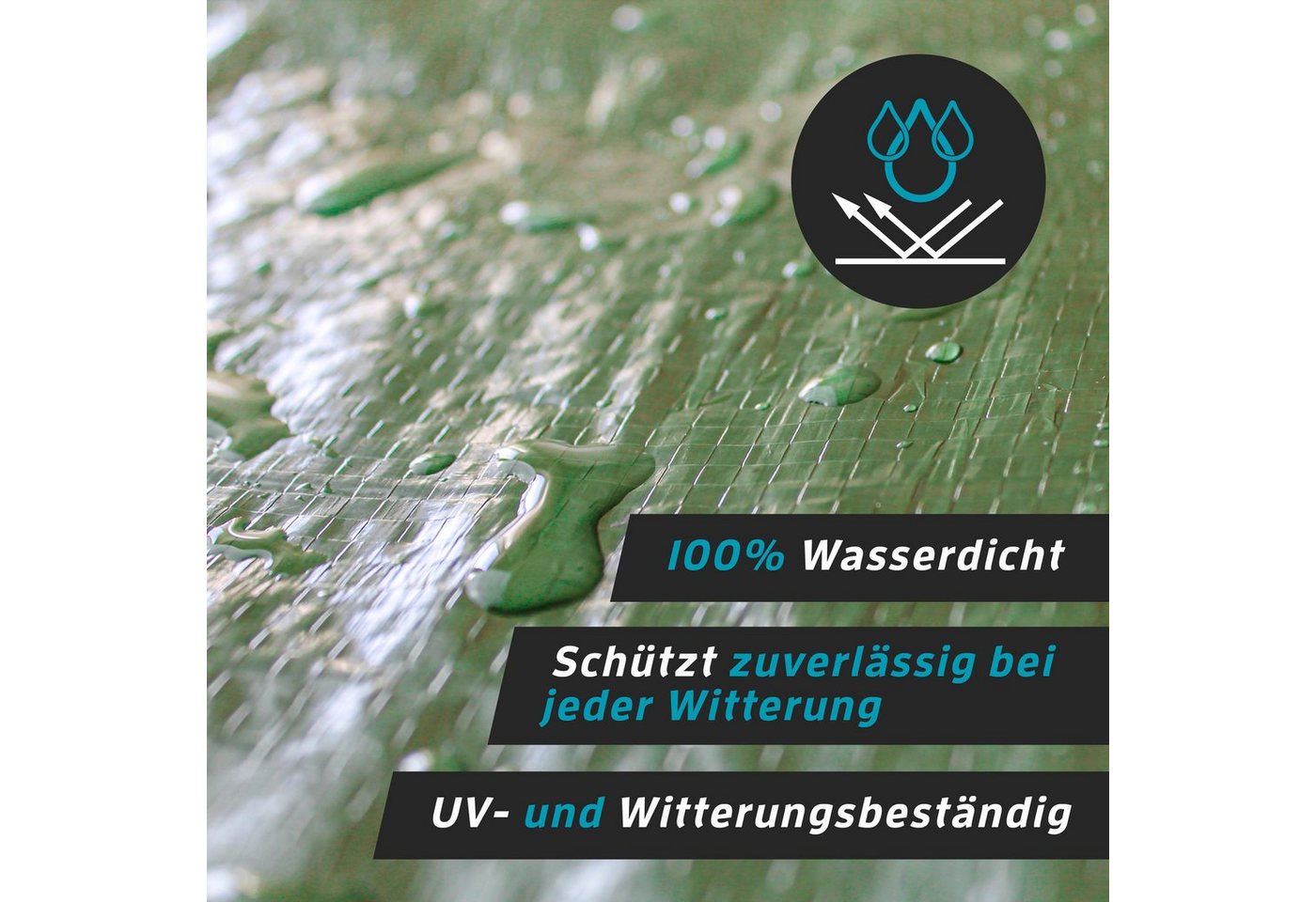 Kaiser plastic Schutzplane Abdeckplane mit Ösen, Extra Robust, 120g/m2 Gewebeplane, wasserdicht - UV-beständig Bild 2