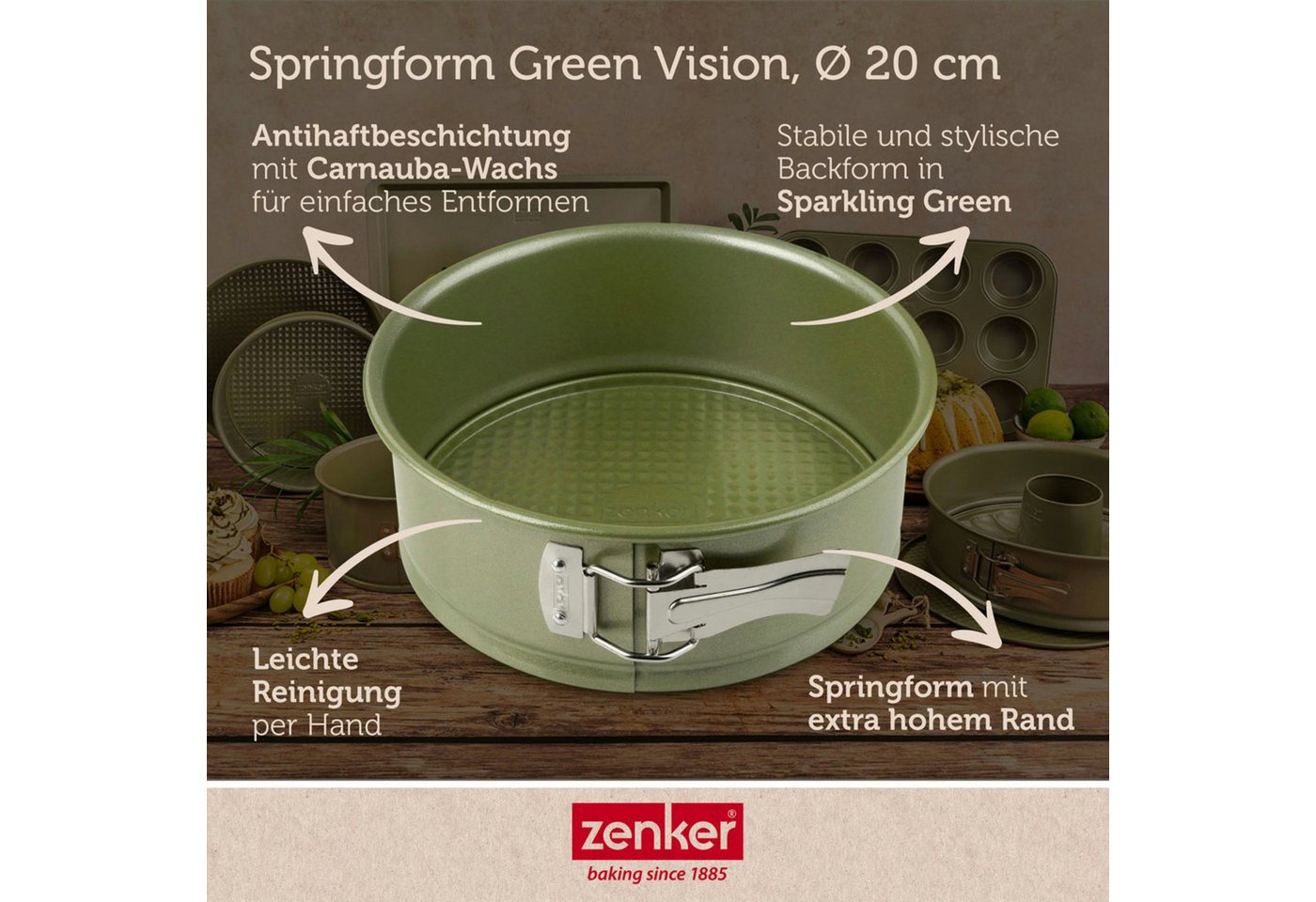 Zenker Springform Ø 20 cm mit hohem Rand – 20er Kuchenbackform mit Antihaftbeschichtung Bild 4