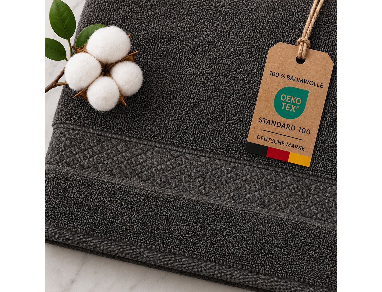 Komfortec Badetücher 100% Baumwolle, 470 g/m², Frottee (8-St), Handtücher 70x140 cm Set, Weich