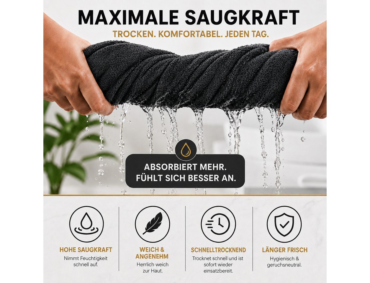 Komfortec Badetücher 100% Baumwolle, 470 g/m², Frottee (8-St), Handtücher 70x140 cm Set, Weich Bild 4