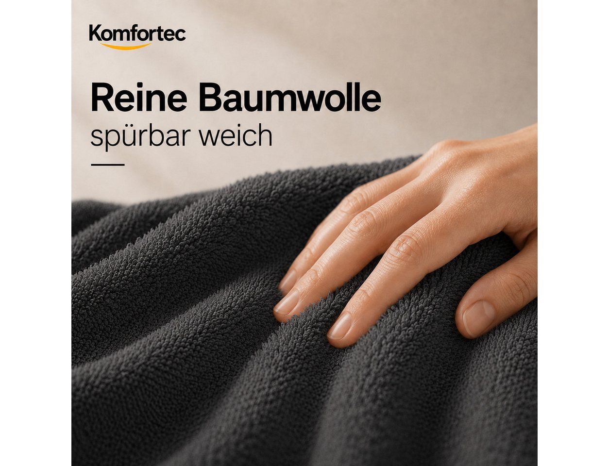 Komfortec Badetücher 100% Baumwolle, 470 g/m², Frottee (8-St), Handtücher 70x140 cm Set, Weich Bild 5