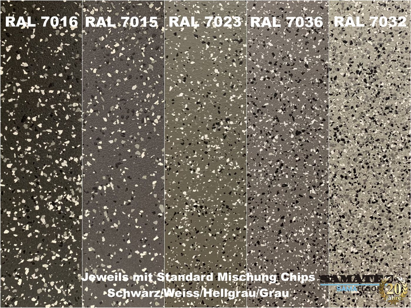 Samatec Farbpigment Farbchips SamaChips Bodenbeschichtung Einstreu, alkalibeständig, lichtbeständig, witterungsbeständig, sehr stabil Bild 4