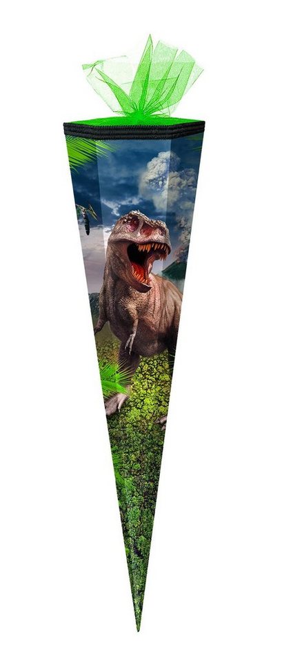 Verpackungsmittel GmbH Markneukirchen Schultüte Schultüte / Zuckertüte / 85cm / eckig / "Dinosaurier T-Rex