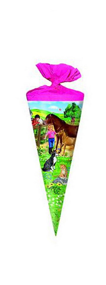 Livepac Office Schultüte Schultüte / Zuckertüte / Länge: 25cm / rund / "Pferdekoppel