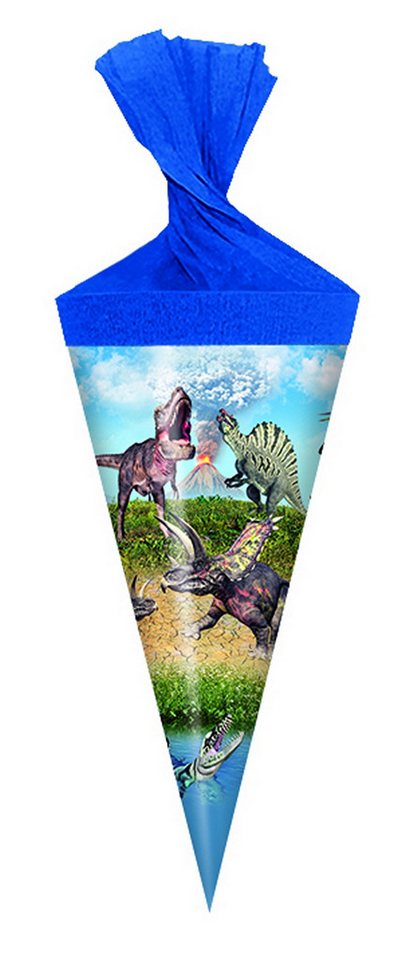 Livepac Office Schultüte Motiv Deko Schultüte / Zuckertüte / Länge: 15cm / rund / "Dinotopia