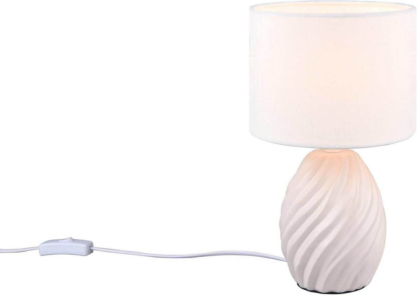 lightling Tischleuchte Melina, ohne Leuchtmittel, Schnurschalter, IP20 Indoor, weiß matt Bild 5