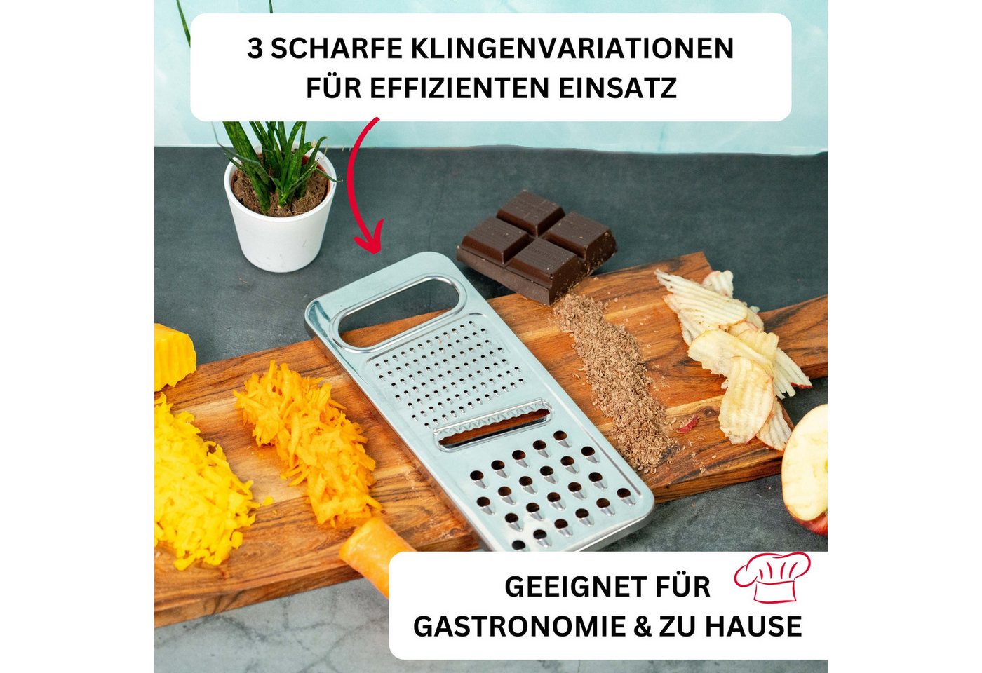 WESTMARK Multireibe 3 in 1, Rostfreier Edelstahl, Steel, Silber, Universalreibe, Edelstahl Bild 2
