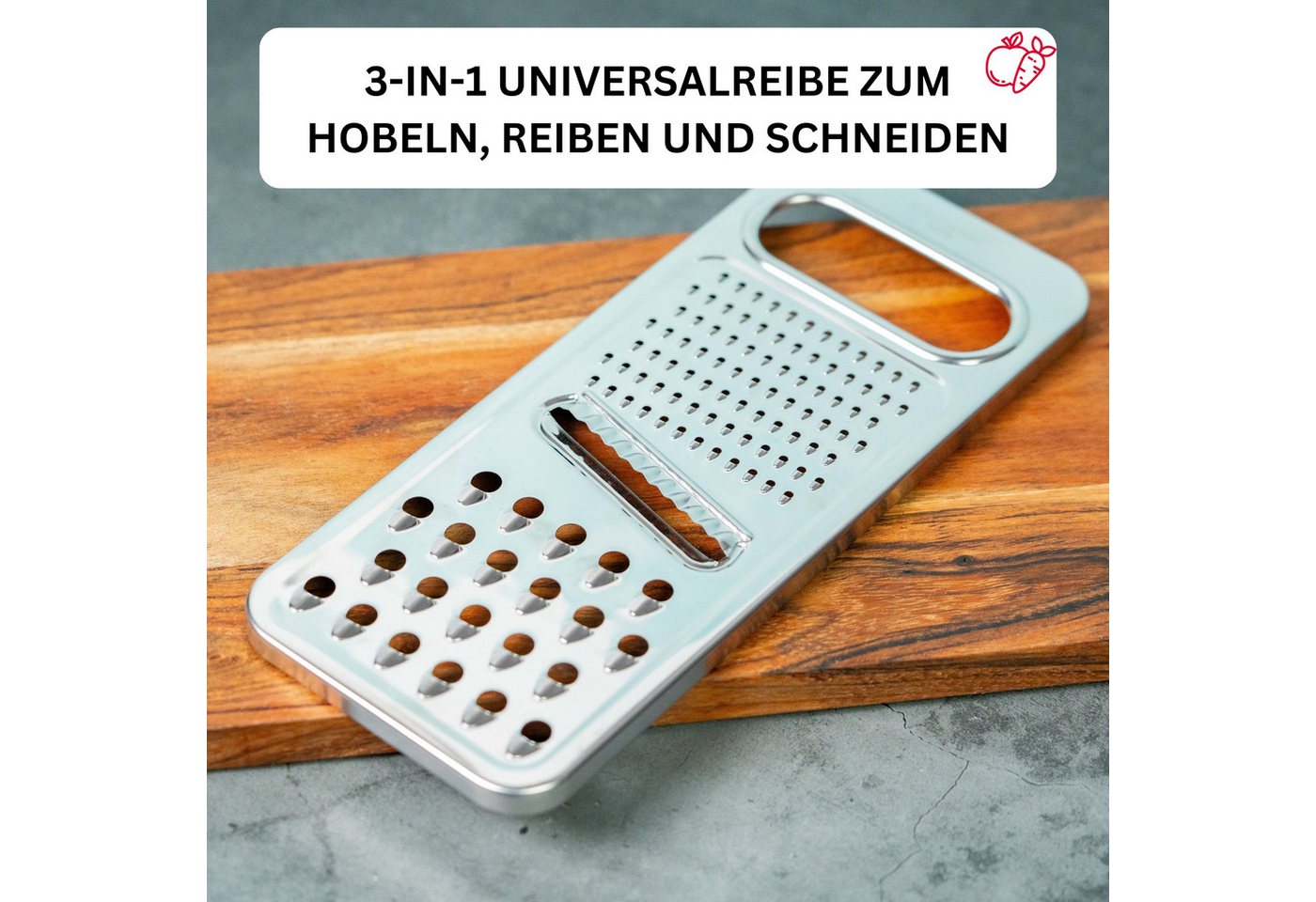 WESTMARK Multireibe 3 in 1, Rostfreier Edelstahl, Steel, Silber, Universalreibe, Edelstahl Bild 5